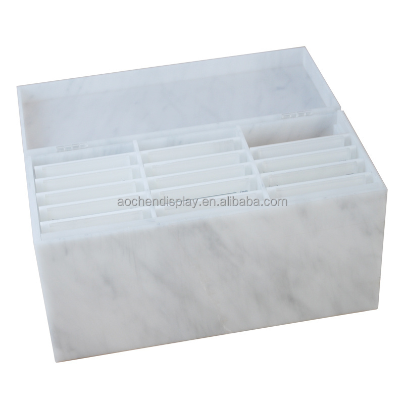 Marble Eyelash Storage Organizer Acrylic Lash Tile Palette Box for Eyelash Studio