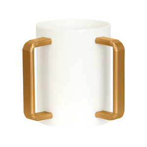 New Design Jewish Hand Washing Ritual Modern Style Lucite Wash Cup White with Gold Handles/Judaica Acrylic Wash Cup