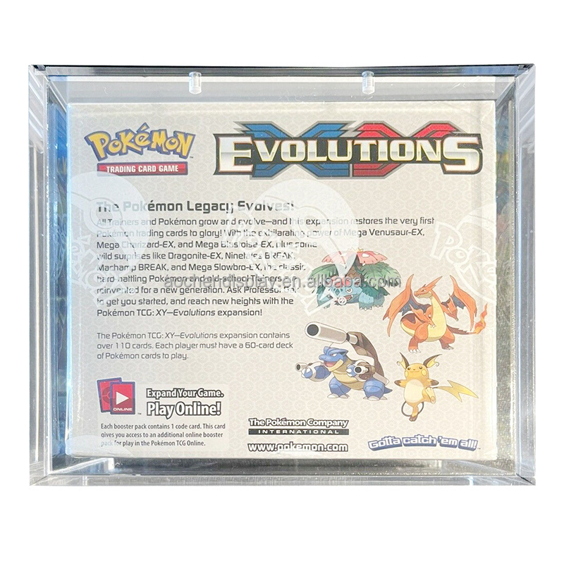 Cheap Pokemon Booster Box Acrylic Display Cases with Magnetic Lid for WOTC/XY, Diamond & Peal Pokemon Booster Boxes