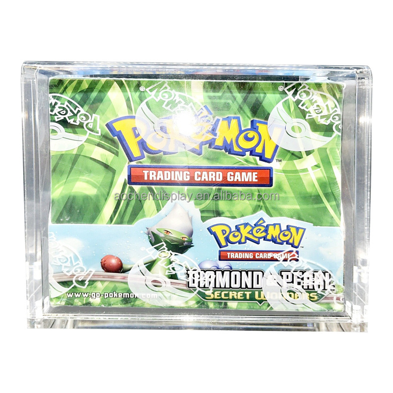 Cheap Pokemon Booster Box Acrylic Display Cases with Magnetic Lid for WOTC/XY, Diamond & Peal Pokemon Booster Boxes