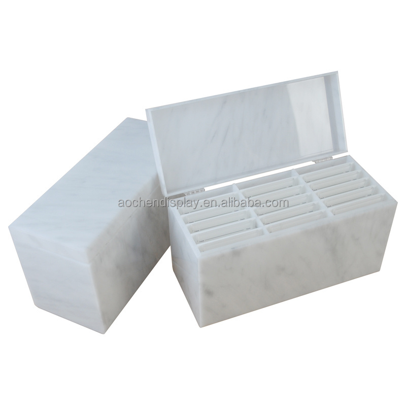 Marble Eyelash Storage Organizer Acrylic Lash Tile Palette Box for Eyelash Studio