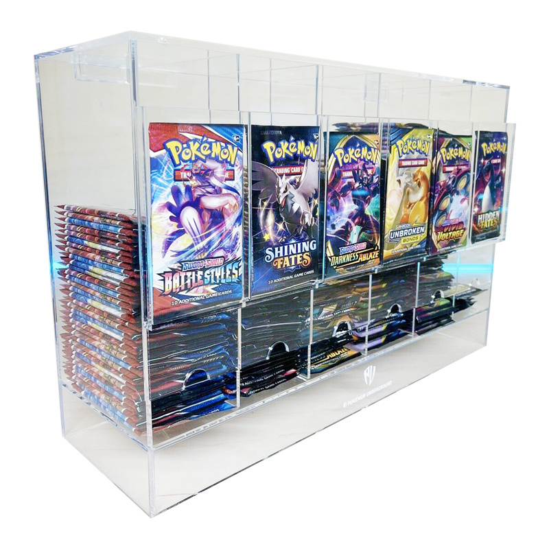 OEM Custom 6 Slot Pokemon Pack Card Dispenser Acrylic Booster 36 Pack Card Dispenser Display Case for Pokemon ETB TCG MTG Card