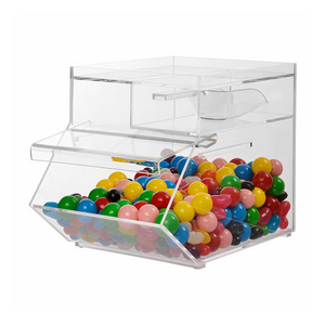 Retail Candy Stores Storage Nut Granola Top Opening Display Cabinet Bread Organizer Acrylic Display Box with Hinged Lid