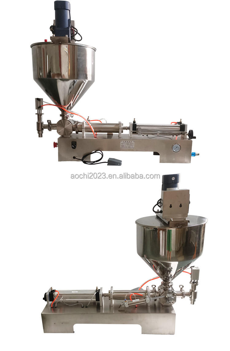 AOC Mixng Piston Shampoo Cosmetic Cream Small Bottle Honey Semi Automatic Horizontal Pneumatic Jam Liquid Paste Filling Machine