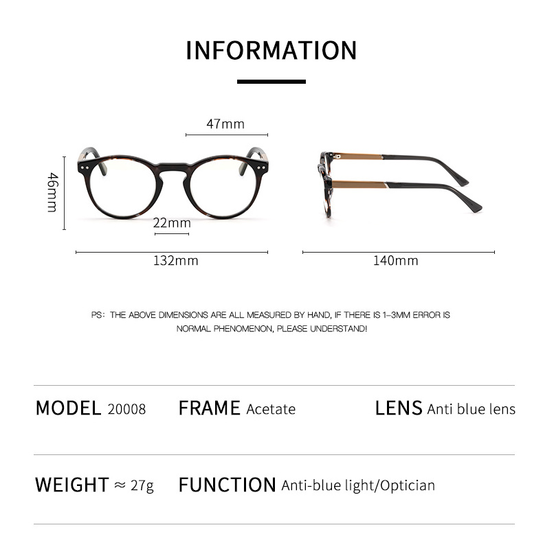 Aochi High Quality Unique Handmade Optical Eyewear Wholesale Custom Logo Blue Light Blocking Glasses Acetate Eyeglasses Frames