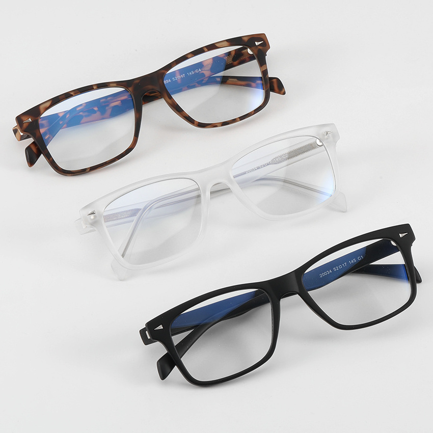 New Design Unisex Square Flexible Tr90 Fashion Anti Bluelight Optical Eyeglasses Frames Blue Light Blocking Glasses