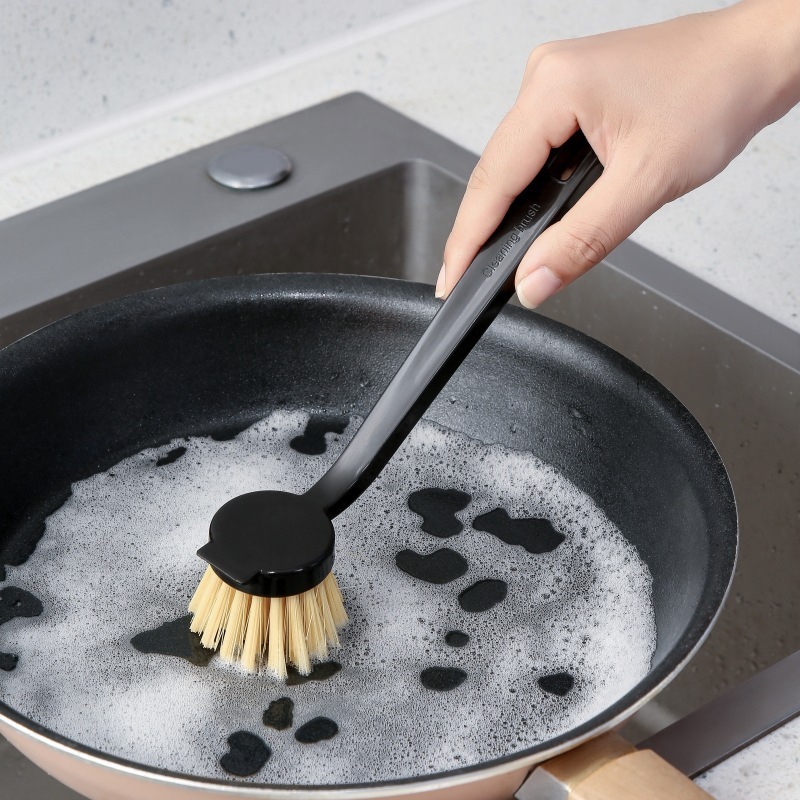 Best-selling Japanese pot brush and dishwashing artifact household kitchen dishwashing brush with long handle and non-stick oil