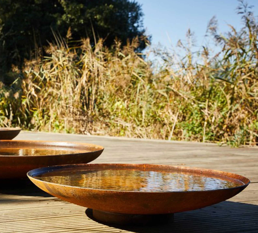 corten steel fire bowl outdoor fire pit BBQ