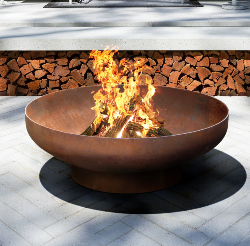 new design factory 80cm custom steel outdoor fire pit bowl