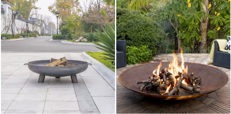 Best selling Corten Steel Portable Fire Pit rust protection Outdoor Wood Burning Fire Pit