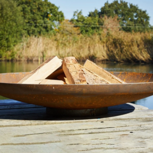 corten steel fire bowl outdoor fire pit BBQ