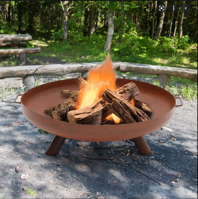 Fire Pit With Three Legs Outdoor BBQ Grill Firepits