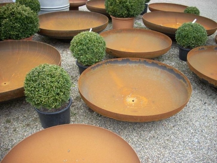 corten steel fire bowl outdoor fire pit BBQ