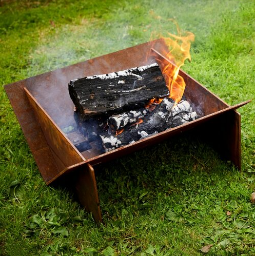 Modern portable outdoor flat camping steel fire pit