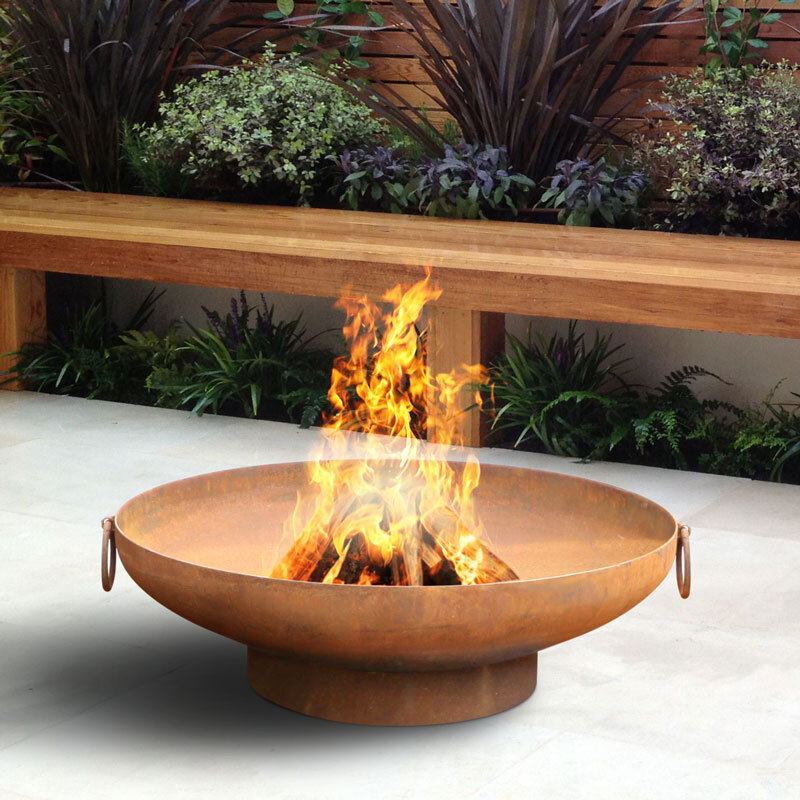 custom outdoor fire bowl round 80cm steel fire pit