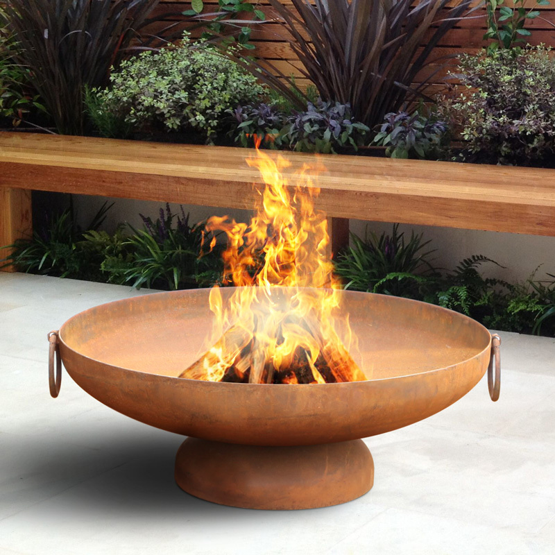 custom steel round large patio outdoor fire pit bowl