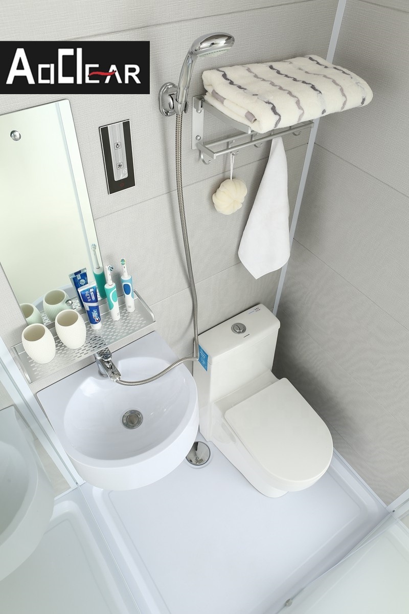 Hotel prefab toilet modular all in one bathroom shower room with toilet