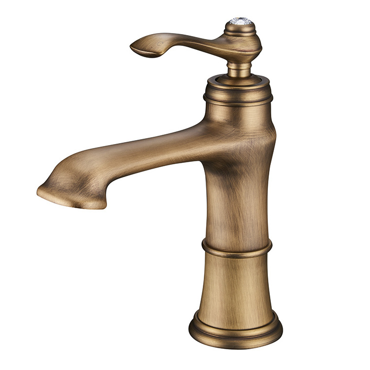 Bathroom Sink Basin Faucet Brass Antique Rose Gold Brown Bronze Brass Tap Basin Faucet