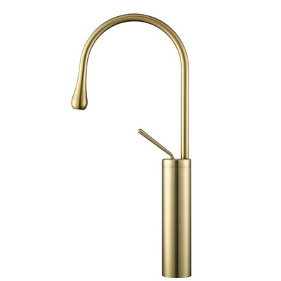 Brushed Rose Gold Water Drop Bathroom Sink Faucet European American Modern Luxury Bathroom Faucets