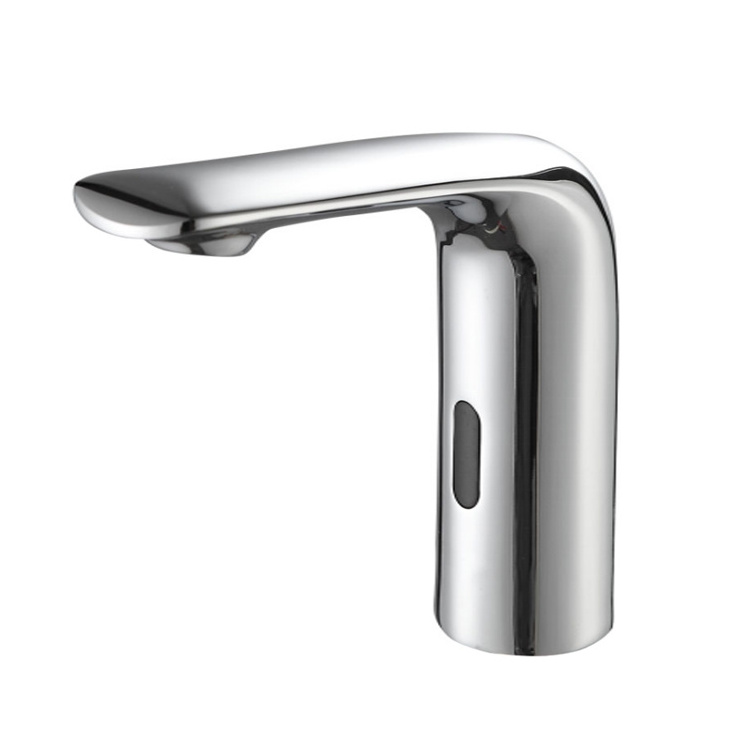 Chrome Single Hole Automatic Sensor Touchless Faucet Bathroom Sink Basin Touchless Faucet 1 Piece