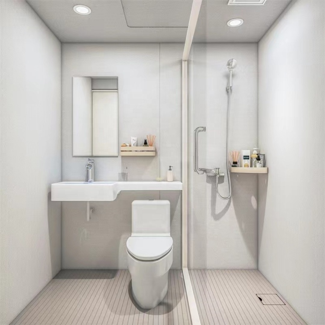 Integrated complete all-in-one modular prefab bathroom pods with toilet shower combo