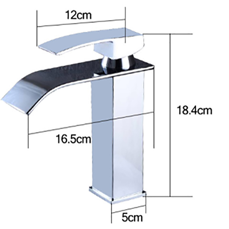 Modern minimalist style single handle waterfall basin faucets bathroom deck mounted basin waterfall faucet