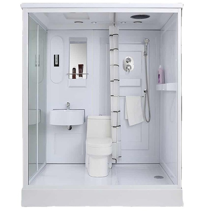 Simple design hotel all in one shower unit all in one complete prefabricated modular bathroom pods