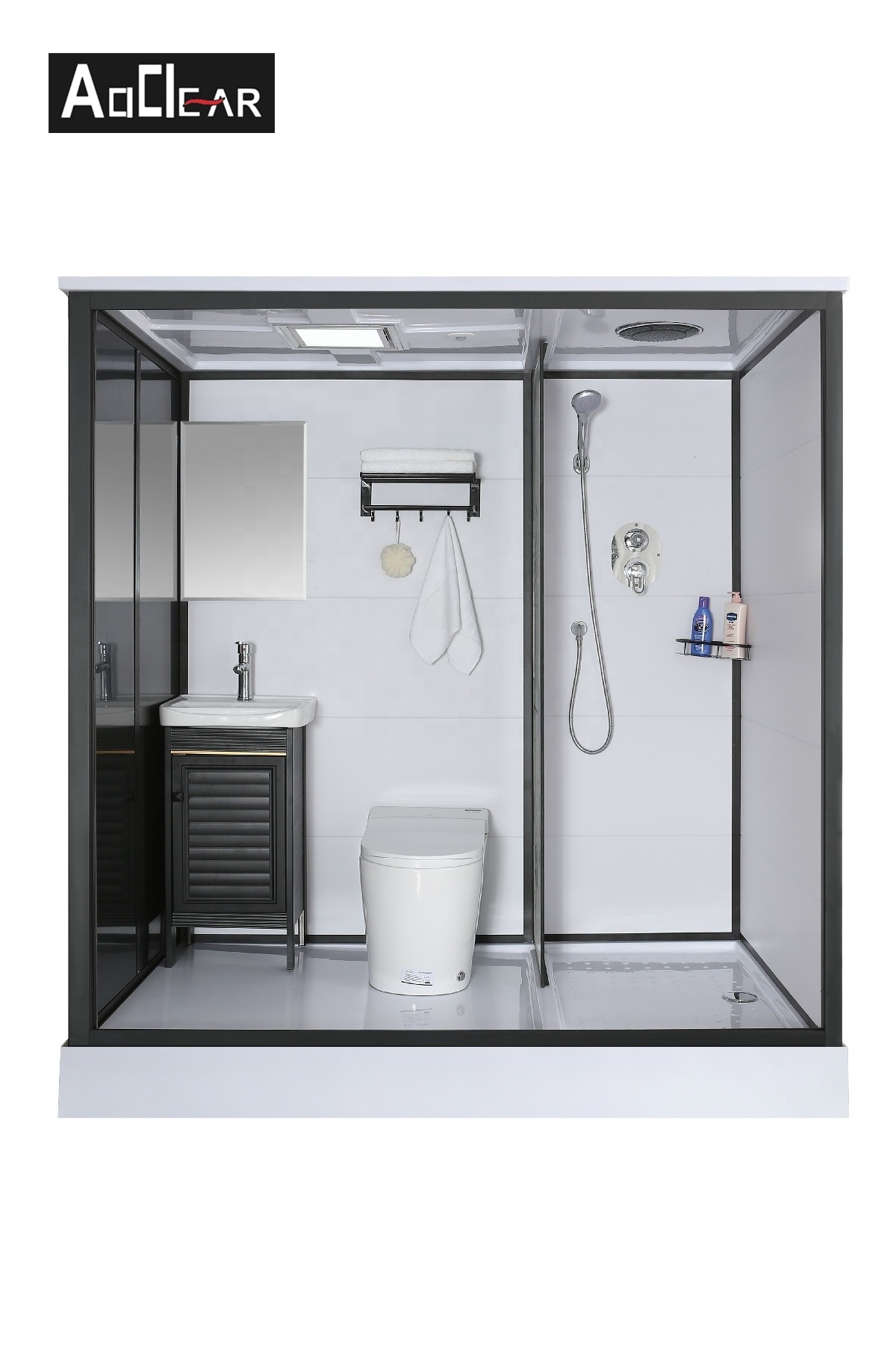 Indoor outdoor shower room and toilet combo all in one portable bathroom units kit