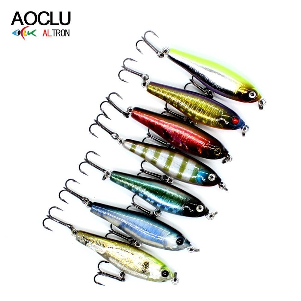 AOCLU Sinking Tiny Stick 38mm 2.8g Hard Bait Pencil Wobbler Pencil Lure Swim Injured Dying Fish VMC Hooks Solid Body