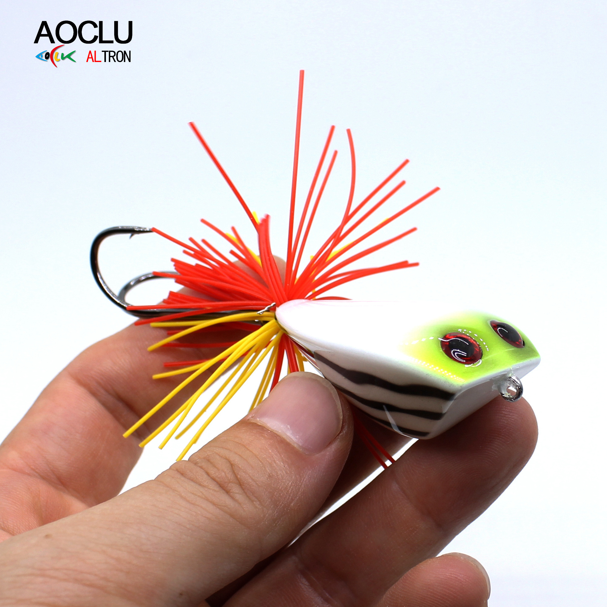 AOCLU Fishing Lure Hard Bait Wobbler Topwater Popper 45mm 10g Floating Jump Frog Bass Mustad Double  Hook