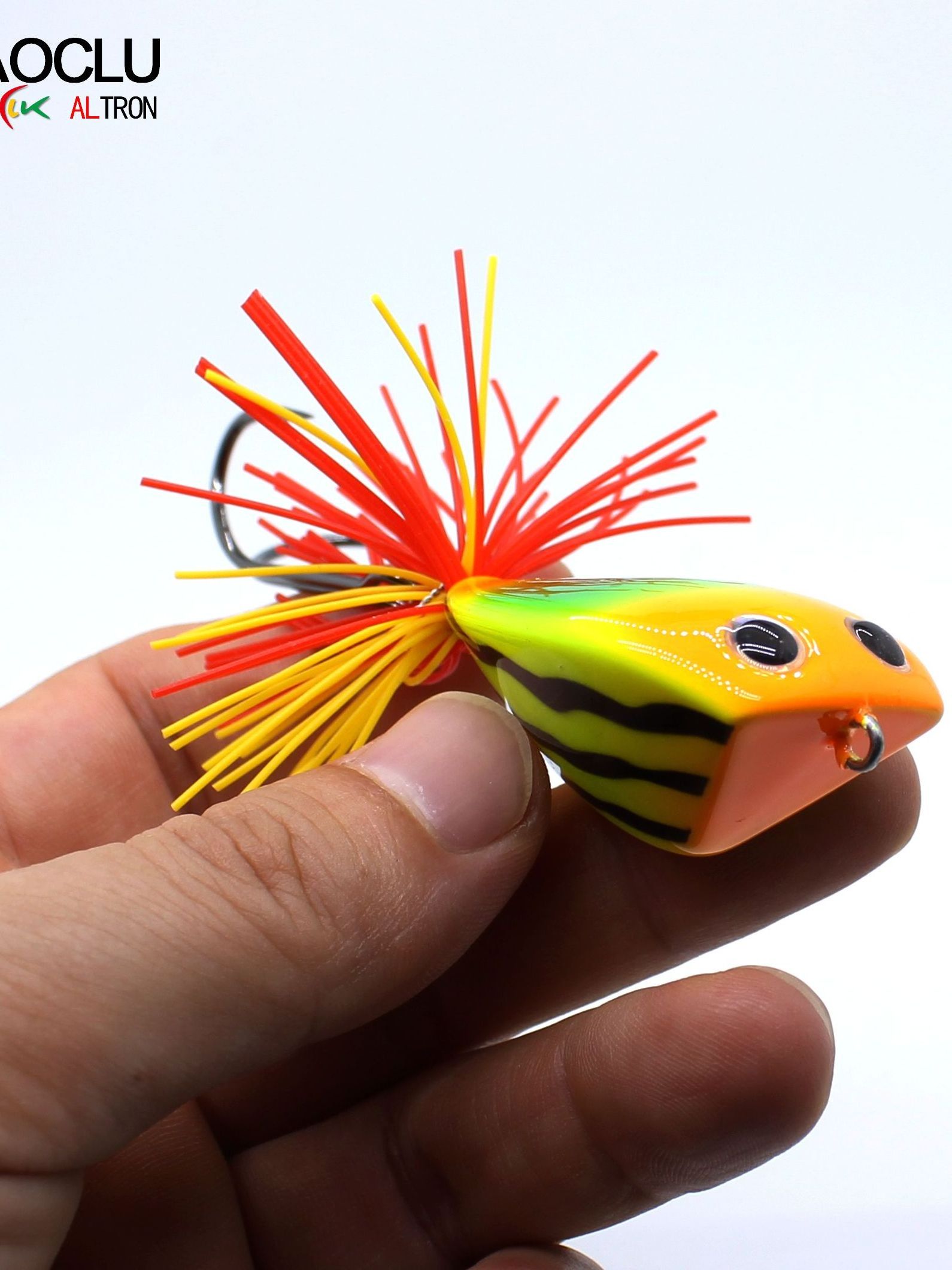 AOCLU Fishing Lure Hard Bait Wobbler Topwater Popper 45mm 10g Floating Jump Frog Bass Mustad Double  Hook