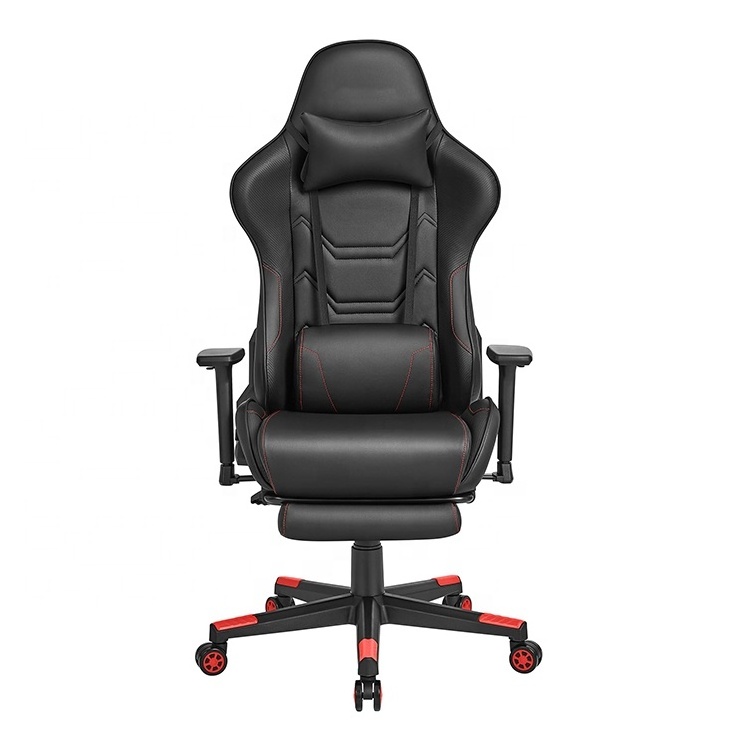 High Back 3D Ergonomic Desk Chair Green Nylon Base Gaming Chair Pro Massage Pc Chair with Footrest Headrest and Lumbar Pillow