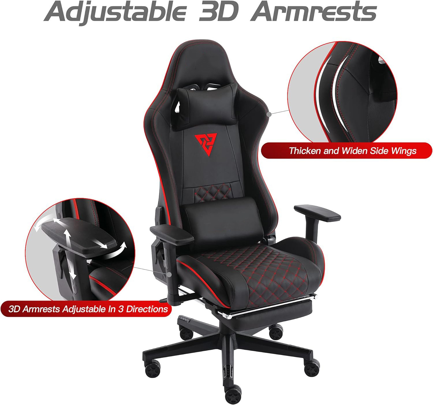 Oem Custom Free Black Cheap Low Price Gaming Racing Chair Red Hot Sale Indian 3D Arms Massage Speaker Gaming Chair with Footrest