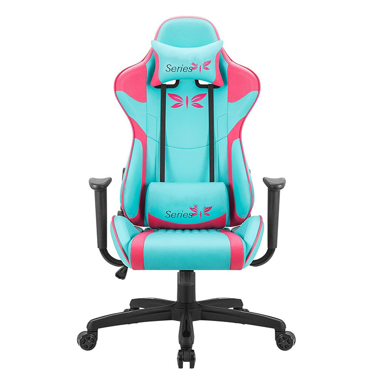 Popular Game Chair Blue Home Lift Armrest Massage Computer Ergonomic Chair Swivel Racing Gaming Chair with Widen Cushion