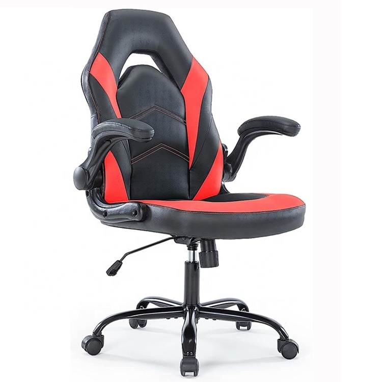 Usa Cheapest Hot Sale Kids White Gaming Chair PU Leather Heated Gaming Chair White Blue Racing Gaming Chair with Filp up Armrest