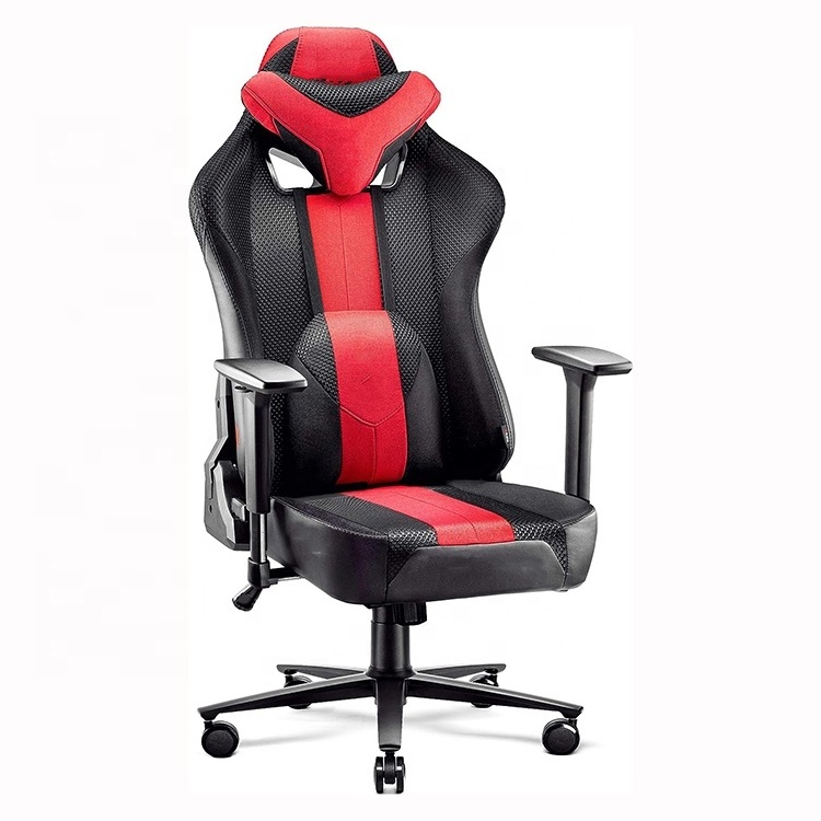 Hot Sale Aluminium Alloy Base Rgb LED New Design Hign Quality Oem Odm Ergonomic Silla Gamer Black Mesh Gaming Chair for Game