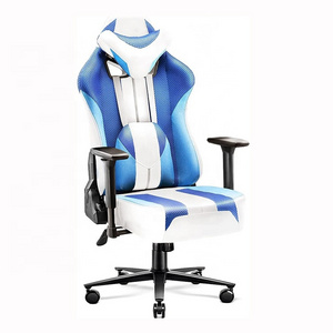 X Player 2 Gaming Armchair Gaming Chair Blue White Molded Foam Gamer Chair Adjustable 3D Armrests Fabric Ergonomic Office Chairs