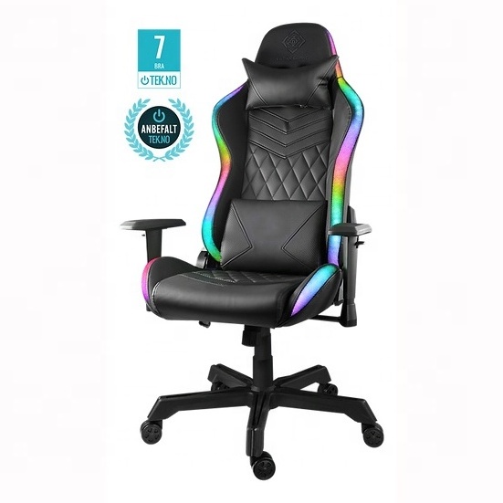 Brazil Popular Sillas Gamer Pink Rosa Obrotowy Fotel Gamingowy Rgb Massage Gaming Chair with Luxury White 2d Armrests Nylon Base