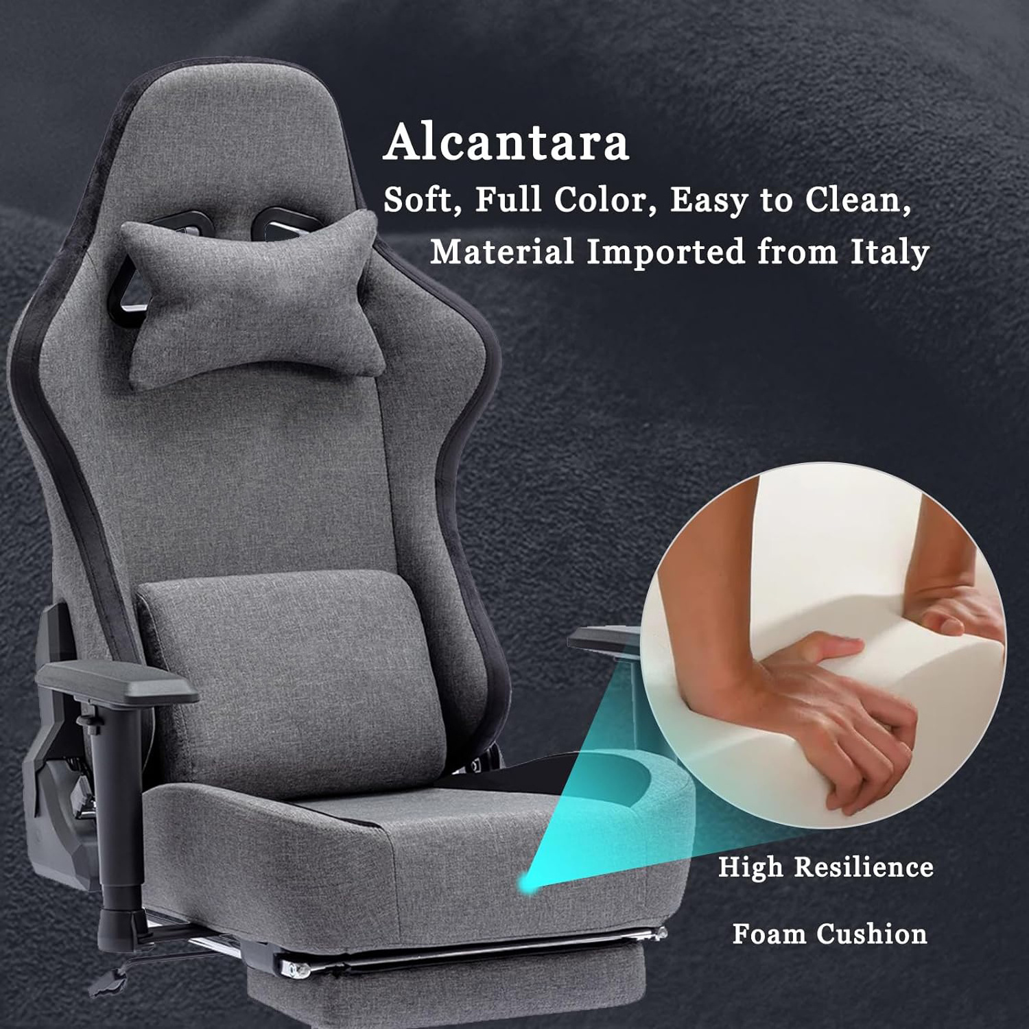 Hot Sales Light Gray Silla Cadeira Breathable Fabric Office Ergonomic Pc Racing Style Computer Chair with Adjustable 3D Armrest