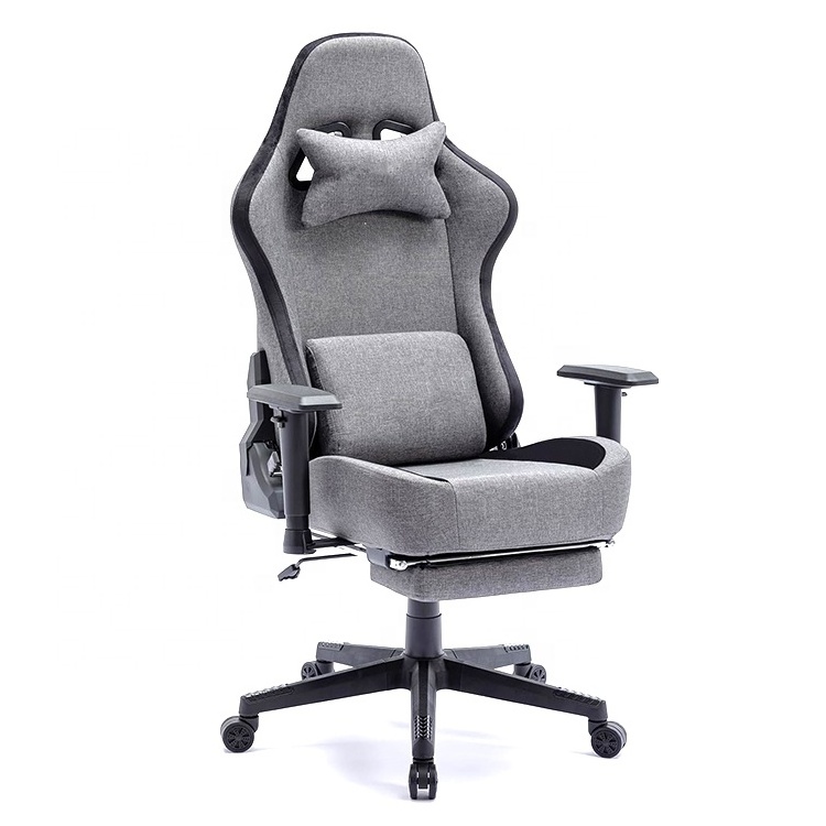 Hot Sales Light Gray Silla Cadeira Breathable Fabric Office Ergonomic Pc Racing Style Computer Chair with Adjustable 3D Armrest