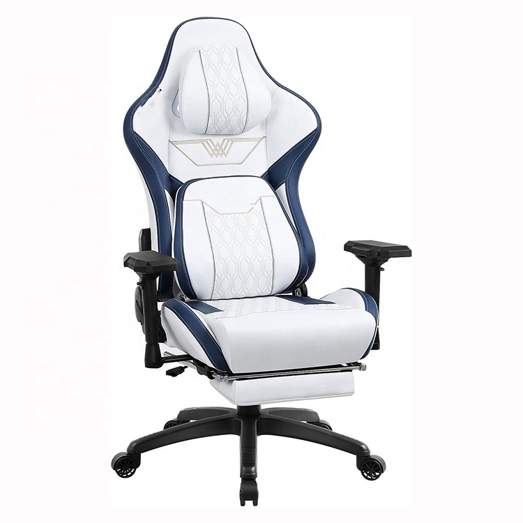 Hot Sales Luxury Modern Class 4 Gas Lifting Blue High Back Ergonomic Office Chair with Headrest and Lumbar Support 4d Armrests