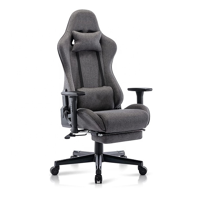 Ddp Hot Sale Brand New 2024 Oem Racing Grey Fabric Office Superior Gamer Chair Adjustable 3D Chair Gaming Stuhl with Leg Support