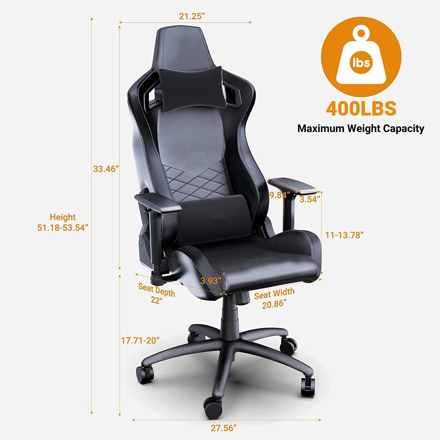 South Africa Free Sample Steel Base High End Ergonormic Chair Racing Massage Silla Chair Gaming with Velvet Memory Foam Pillows