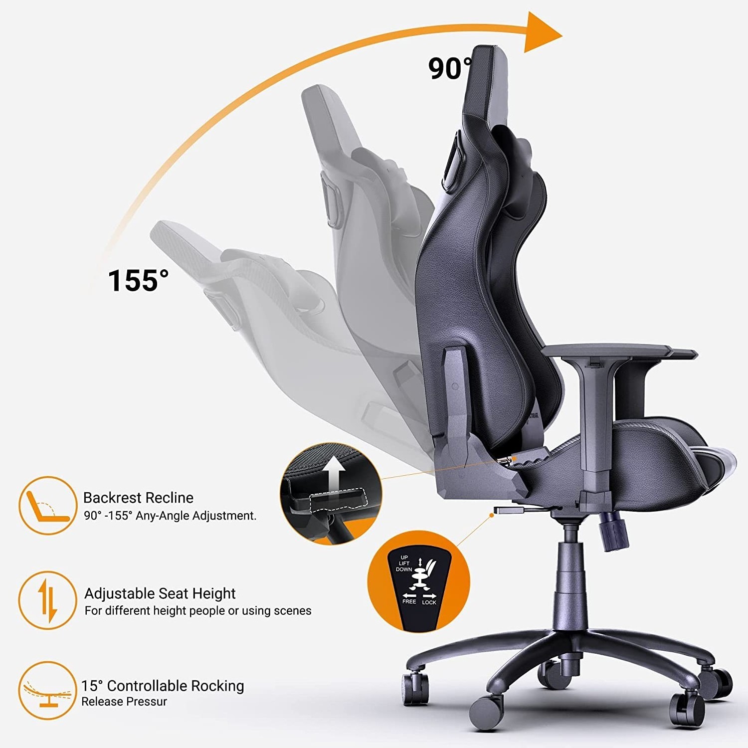 South Africa Free Sample Steel Base High End Ergonormic Chair Racing Massage Silla Chair Gaming with Velvet Memory Foam Pillows