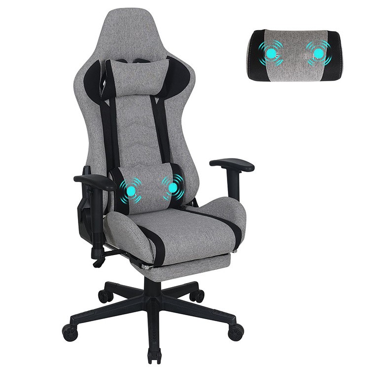 Hot Sales Chaise Gaming Adult Backrest Seat Height Adjustable Swivel Task Chair Black Massage Ergonomic Game Chair with Footrest