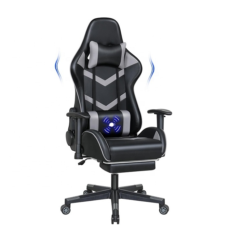 New Arrival Blue White Ventation Leather Game Chair Best Video Game Racing Seat Racing Chaise Recliner Chair Gaming for Pc Game