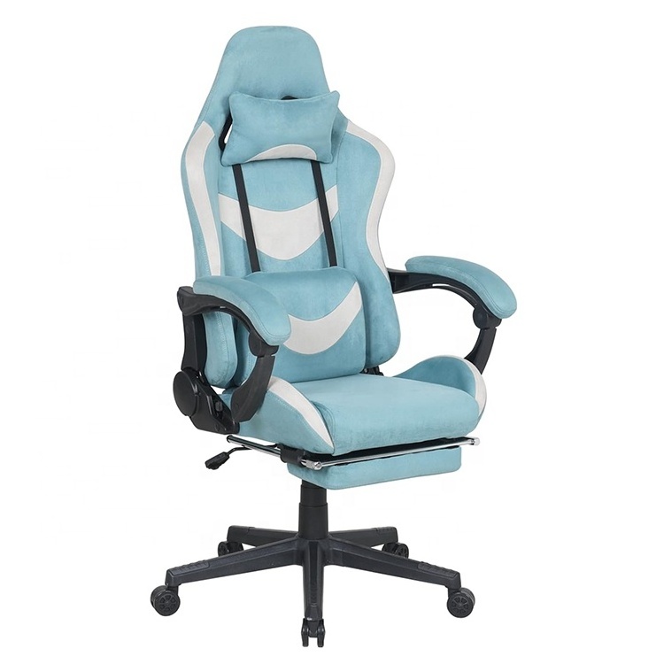 New Arrival Blue White Ventation Leather Game Chair Best Video Game Racing Seat Racing Chaise Recliner Chair Gaming for Pc Game