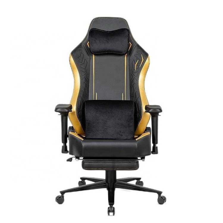 India Popular Custom White Blue Leather Molded Foam Office Computer Chairs Luxury Gaming Chair with Footrest Massage Function