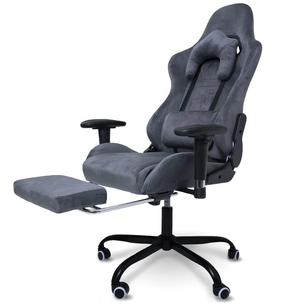 Russian market Velvet Fabric Computer PC Gaming Chair High Back Swivel Fabric Executive Chair Massage Office Chair with Footrest