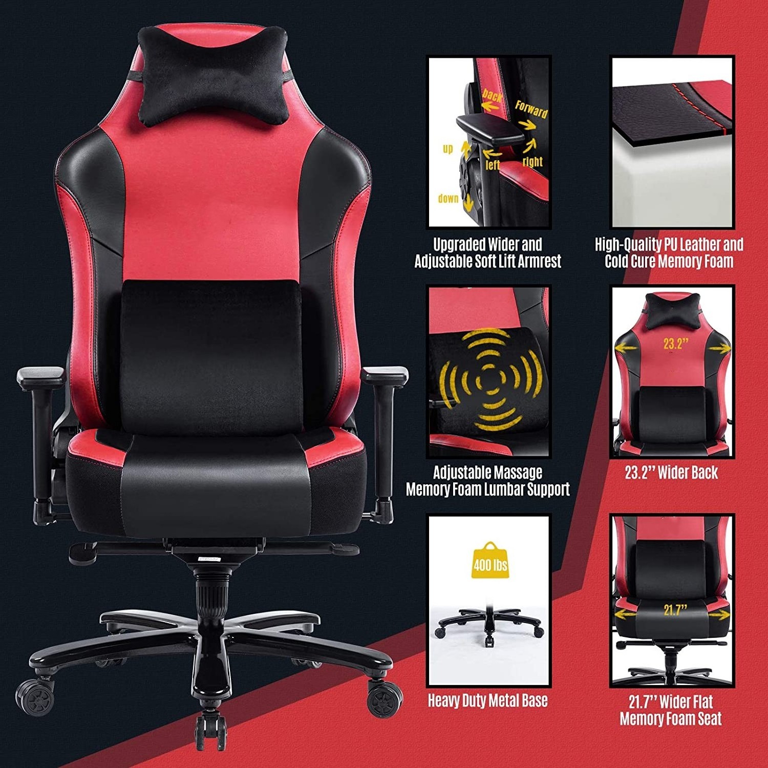 Luxury Ergonomic Frog Mechanism Sillas Gamer Custom Swivel Red Office Furniture Recliner Sofa Pc Game Chair Gaming for Sale